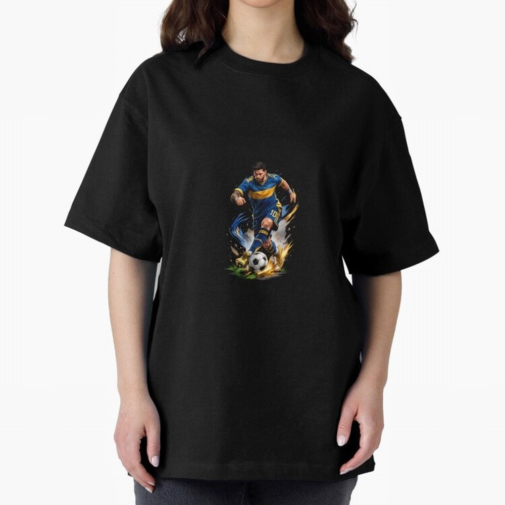 The Great Footballer Oversized T-Shirt Bring the FIFA World Cup 2026 Group Stage Journey through Messi and Cristiano Ronaldo Highlights, England and Germany Pride, Classic Soccer Heritage, Championship Pressure, Fan Loyalty and International Pride;
