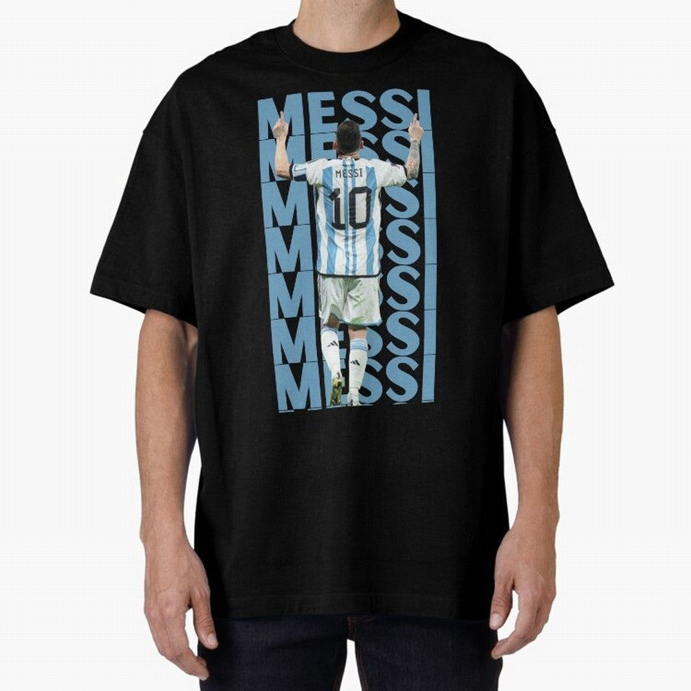 Lionel Messi | 10 | Argentina | Barcelona | Goat Oversized T-Shirt Show Your Stadium Side during FIFA World Cup 2026 USA Canada Mexico Capturing CR7, Spain Energy, Fan Favorite Moments, National Team Passion, Big Match Drama and Soccer History;
