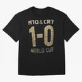 M10 And Cr7 1-0 World Cup Football Classic T-Shirt Bring Match Day Fire to FIFA World Cup 2026 Spirit, Capturing Argentina and Brazil, Mbappe, Football Festival Excitement, Trophy Ambitions, Country Rivalries and Star Player Buzz; Perfect for Fans,