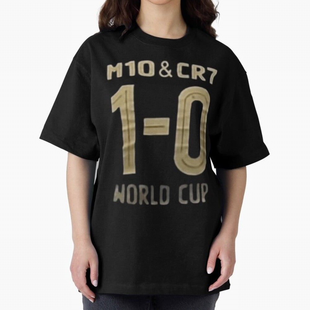 M10 And Cr7 1-0 World Cup Football Classic T-Shirt Bring Match Day Fire to FIFA World Cup 2026 Spirit, Capturing Argentina and Brazil, Mbappe, Football Festival Excitement, Trophy Ambitions, Country Rivalries and Star Player Buzz; Perfect for Fans,