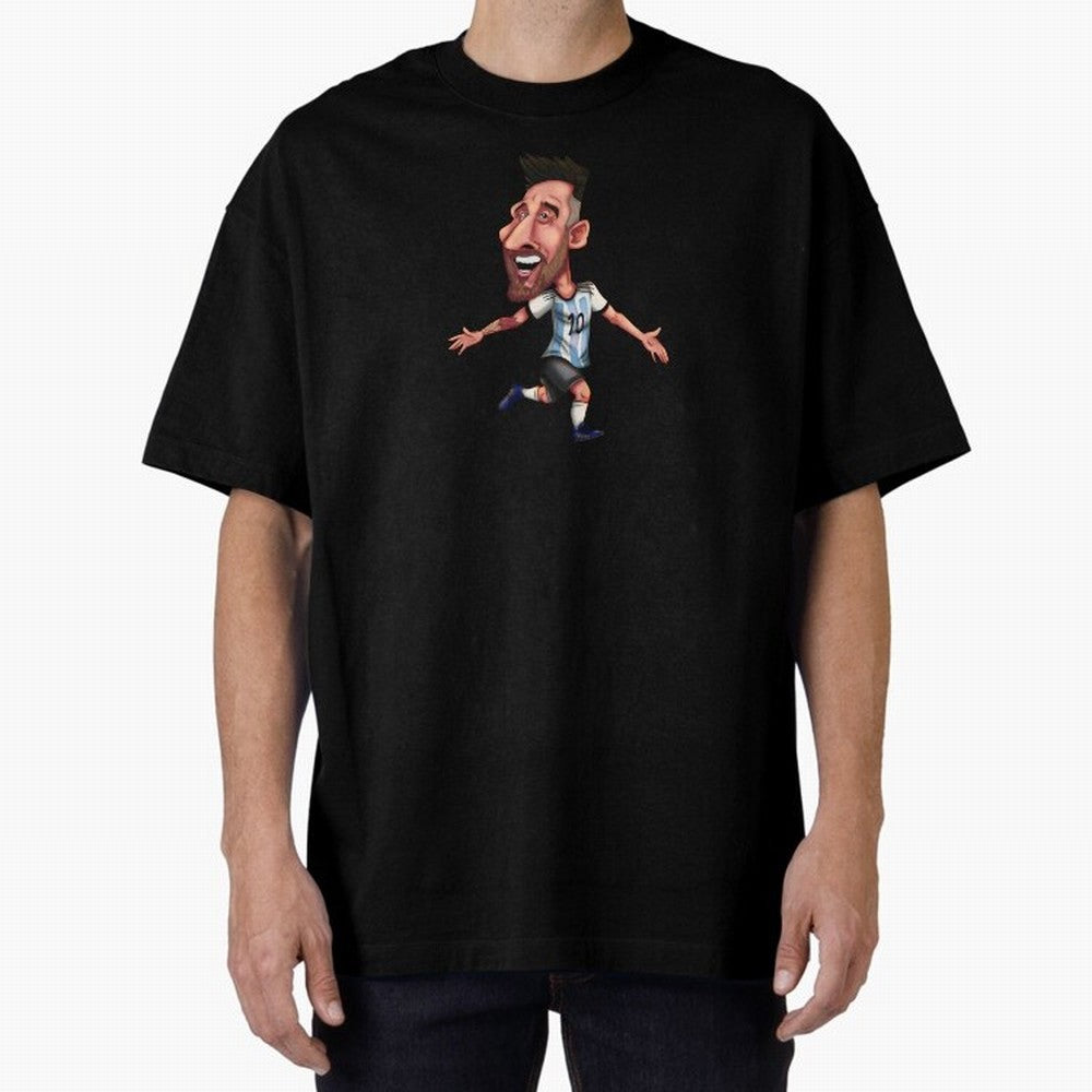 Lionel Messi Sticker Oversized T-Shirt Show Passion for the Stars of FIFA World Cup 2026 Group Stage for Fans of Messi and England, France and Netherlands, Bringing Goal Celebration Energy, Supporter Heritage, Football Icons and Worldwide