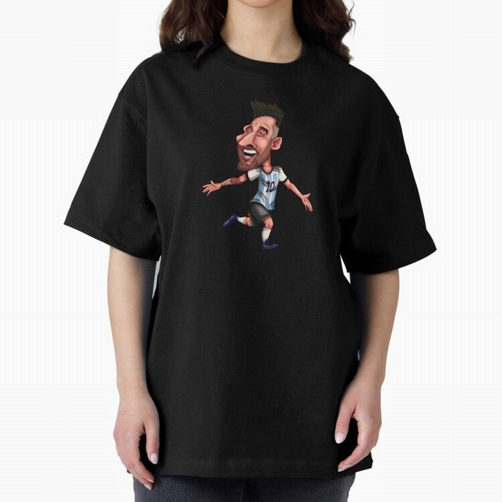 Lionel Messi Sticker Oversized T-Shirt Show Passion for the Stars of FIFA World Cup 2026 Group Stage for Fans of Messi and England, France and Netherlands, Bringing Goal Celebration Energy, Supporter Heritage, Football Icons and Worldwide