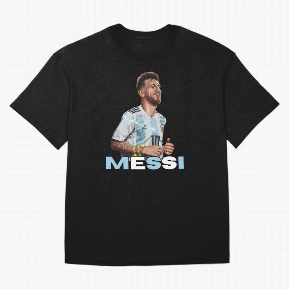 Lionel Messi Oversized T-Shirt Cheer for Match Day Hype around FIFA World Cup 2026, Messi and Cristiano Ronaldo, Brazil, Sports Nostalgia, International Competition, Famous Players and Unforgettable Victories; Great for Supporters Who Love