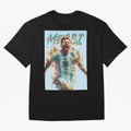Argentina World Champs Messi Number Oversized T-Shirt Bring Trophy Dreams to Match Day Hype around FIFA World Cup 2026 USA Canada Mexico, Haaland and Mbappe, Spain, Retro Football Energy, Iconic Rivalries, Trophy Chase Drama and Stadium Atmosphere;