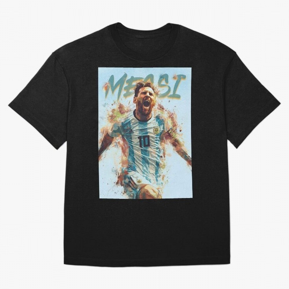 Argentina World Champs Messi Number Oversized T-Shirt Bring Trophy Dreams to Match Day Hype around FIFA World Cup 2026 USA Canada Mexico, Haaland and Mbappe, Spain, Retro Football Energy, Iconic Rivalries, Trophy Chase Drama and Stadium Atmosphere;