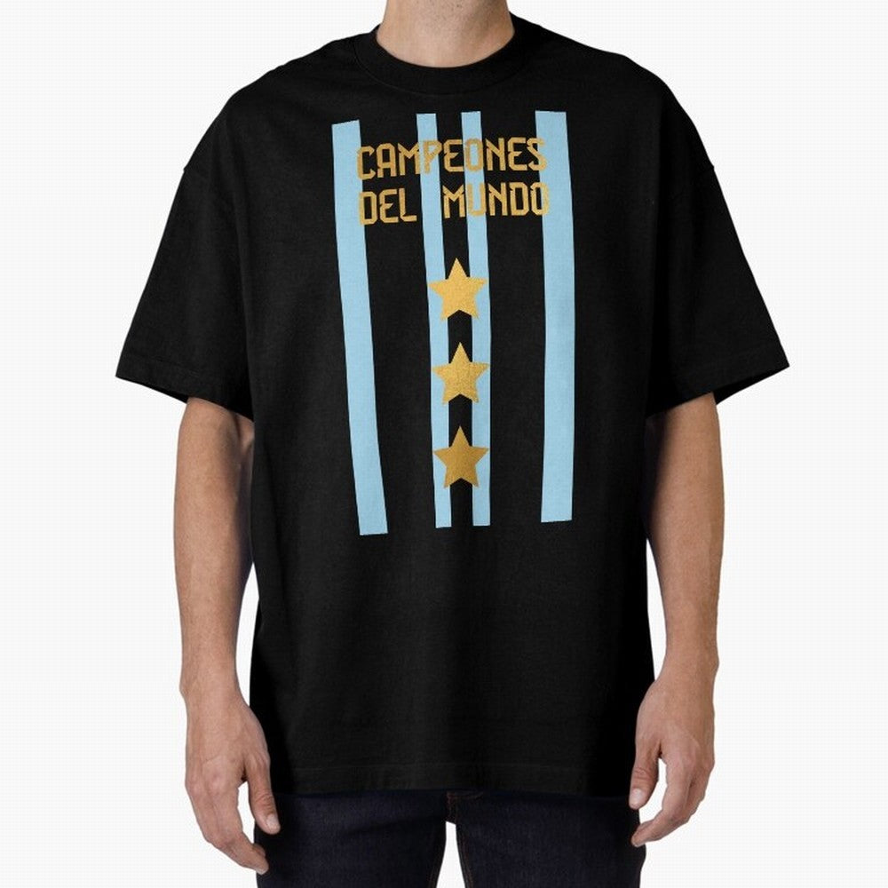 Argentina Jersey 3 Stars World Champions Classic T-Shirt Back Your Heroes with FIFA World Cup 2026 Spirit, Capturing France, Haaland, Match Day Excitement, Supporter Culture, Golden Goals and Global Football Passion; Great for Watch Parties, Sports