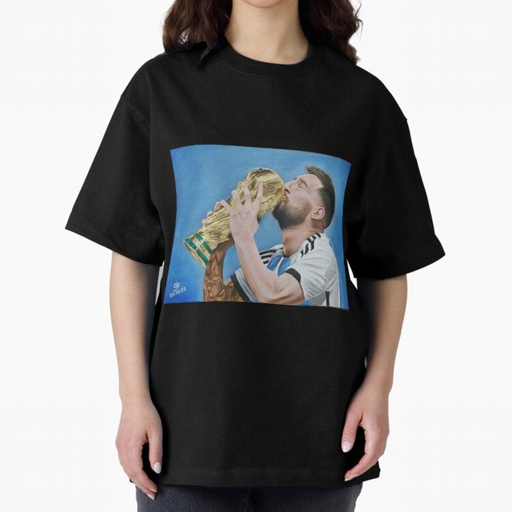 Lionel Messi Oversized T-Shirt Remember Iconic Moments from FIFA World Cup 2026 Connected to Messi, Neymar and Mbappe, Brazil Energy, Global Supporter Spirit, Legendary Goals, National Colors and Tournament Celebration; Great for Watch Parties,