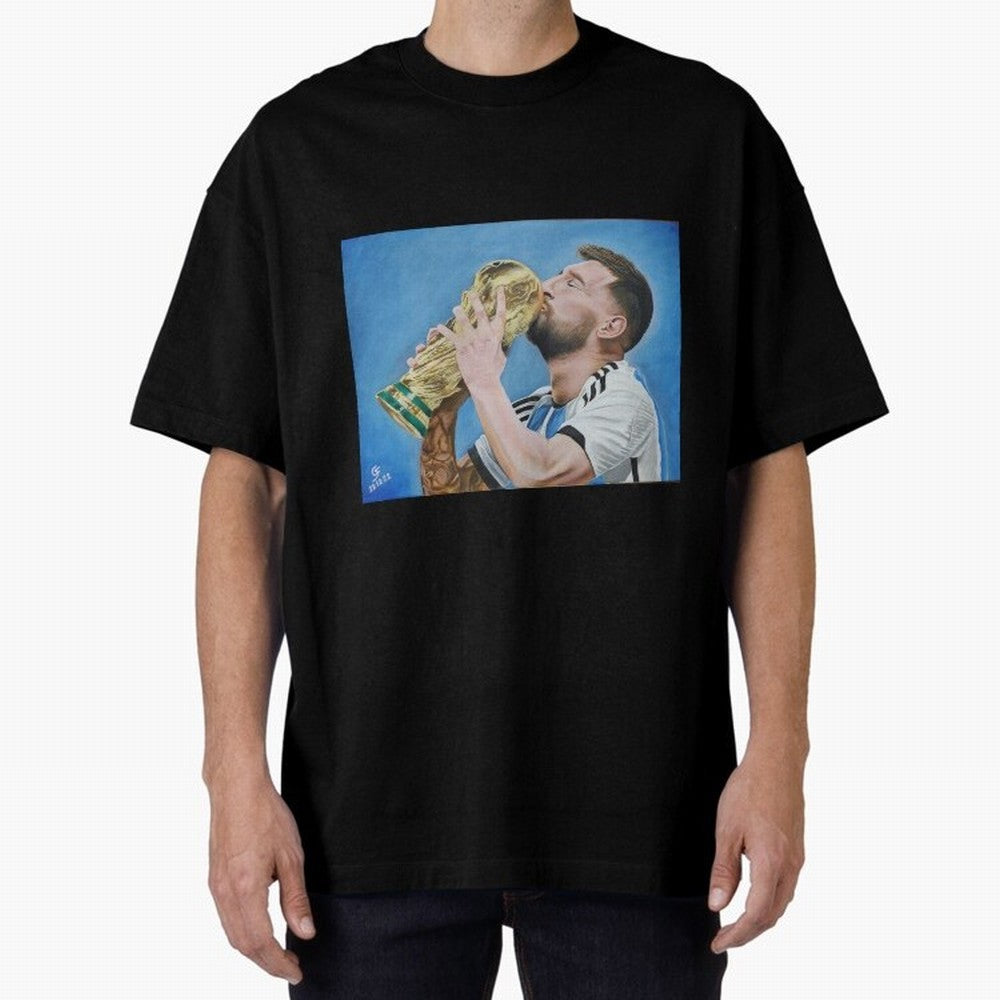 Lionel Messi Oversized T-Shirt Remember Iconic Moments from FIFA World Cup 2026 Connected to Messi, Neymar and Mbappe, Brazil Energy, Global Supporter Spirit, Legendary Goals, National Colors and Tournament Celebration; Great for Watch Parties,