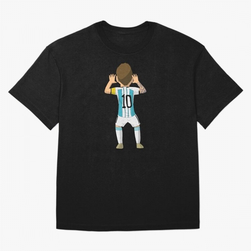 Cartoon Illustration Messi vs Netherlands World Cup Qatar 2022 Oversized T-Shirt Honor the Beautiful Game during FIFA World Cup 2026 Group Stage Spirit, Inspired by Netherlands, CR7 and Messi, Football Festival Excitement, Trophy Ambitions, Country