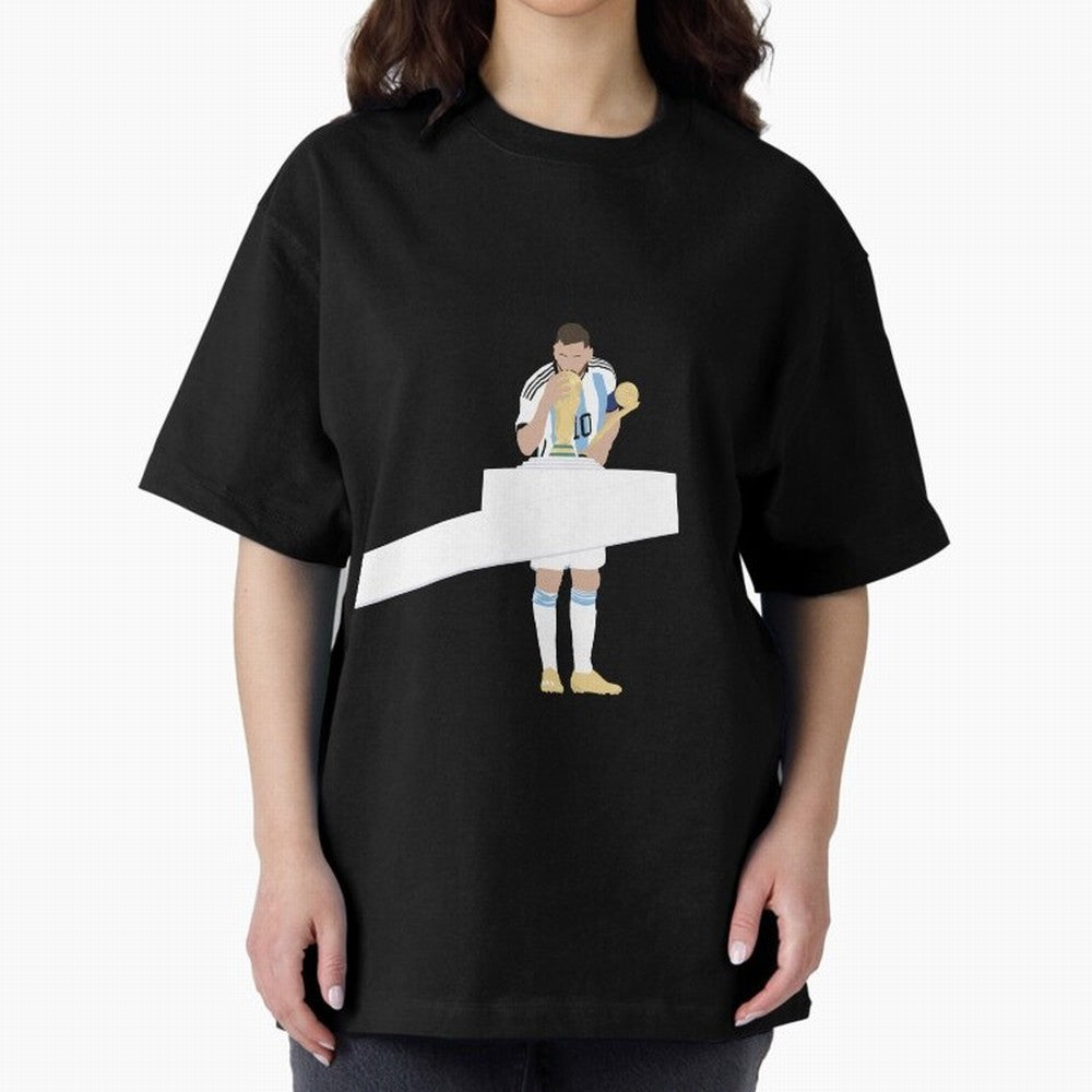 Messi minimalist design Oversized T-Shirt Support FIFA World Cup 2026 USA Canada Mexico for Fans of Messi, Neymar and Mbappe and France and Portugal, Bringing Sports Nostalgia, International Competition, Famous Players and Unforgettable Victories;