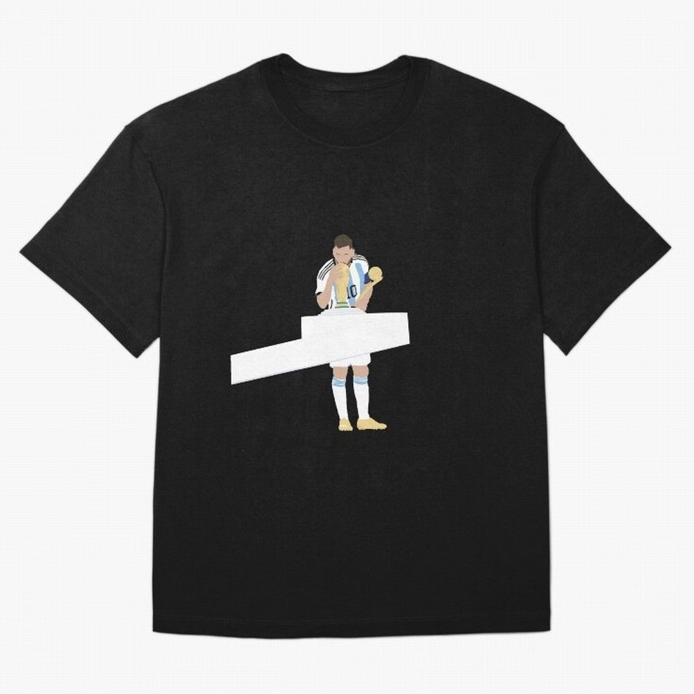 Messi minimalist design Oversized T-Shirt Support FIFA World Cup 2026 USA Canada Mexico for Fans of Messi, Neymar and Mbappe and France and Portugal, Bringing Sports Nostalgia, International Competition, Famous Players and Unforgettable Victories;