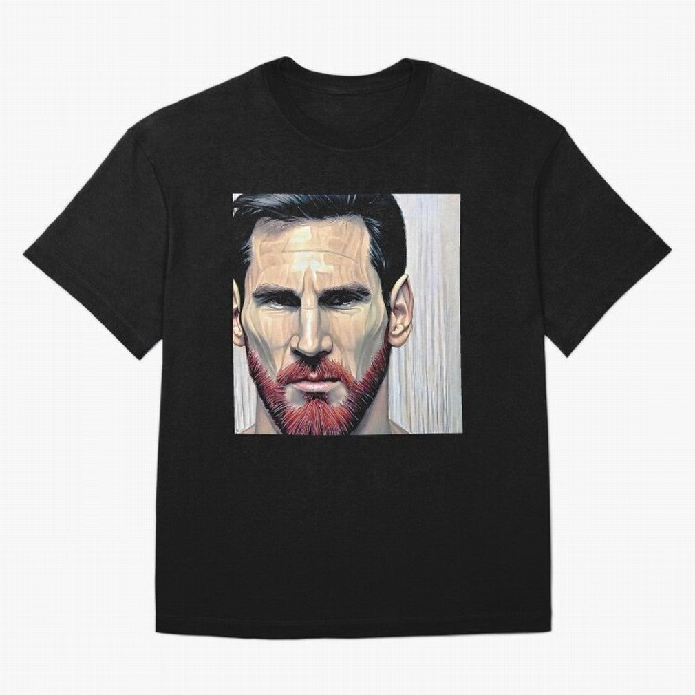 Cartoon-like Messi Oversized T-Shirt Stand with FIFA World Cup 2026 Group Stage Spirit, Centered on Brazil, Haaland and Mbappe, Classic Soccer Heritage, Championship Pressure, Fan Loyalty and International Pride; Ideal for Football Dads, Football