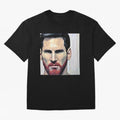 Cartoon-like Messi Oversized T-Shirt Stand with FIFA World Cup 2026 Group Stage Spirit, Centered on Brazil, Haaland and Mbappe, Classic Soccer Heritage, Championship Pressure, Fan Loyalty and International Pride; Ideal for Football Dads, Football