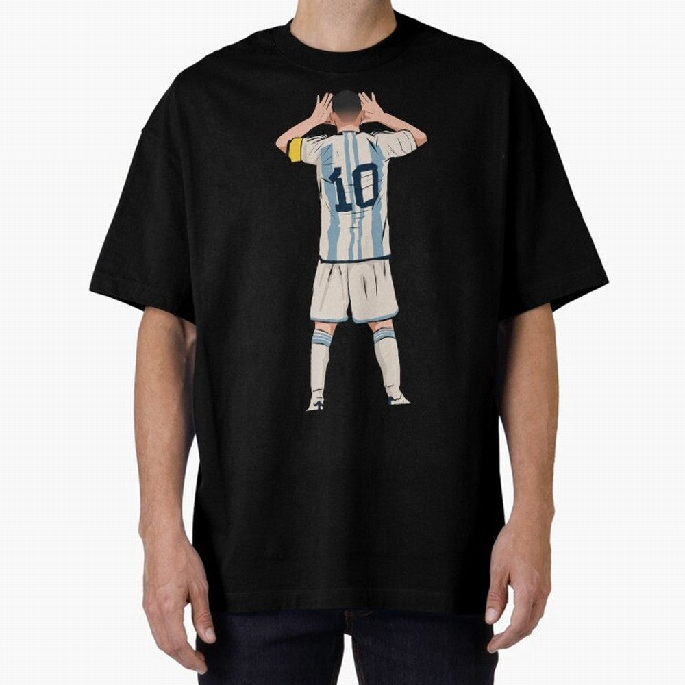 Lionel Messi Oversized T-Shirt Celebrate the Magic of the FIFA World Cup 2026 USA Canada Mexico Journey through Messi, CR7 and Mbappe Highlights, Spain Pride, Match Day Excitement, Supporter Culture, Golden Goals and Global Football Passion; Ideal