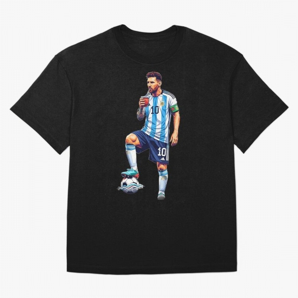 Messi in an illustrated style drinking mate ¨C The Goat Phone Case design Classic T-Shirt Join the Countdown to FIFA World Cup 2026 USA Canada Mexico Spirit, Driven by Spain and Netherlands, Messi, Champion Mindset, Group Stage Buzz, Knockout