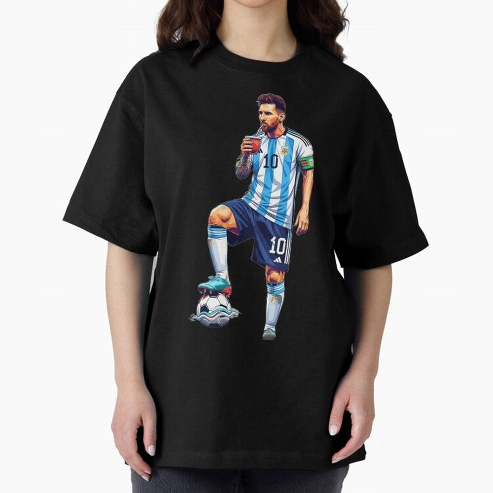 Messi in an illustrated style drinking mate ¨C The Goat Phone Case design Classic T-Shirt Join the Countdown to FIFA World Cup 2026 USA Canada Mexico Spirit, Driven by Spain and Netherlands, Messi, Champion Mindset, Group Stage Buzz, Knockout