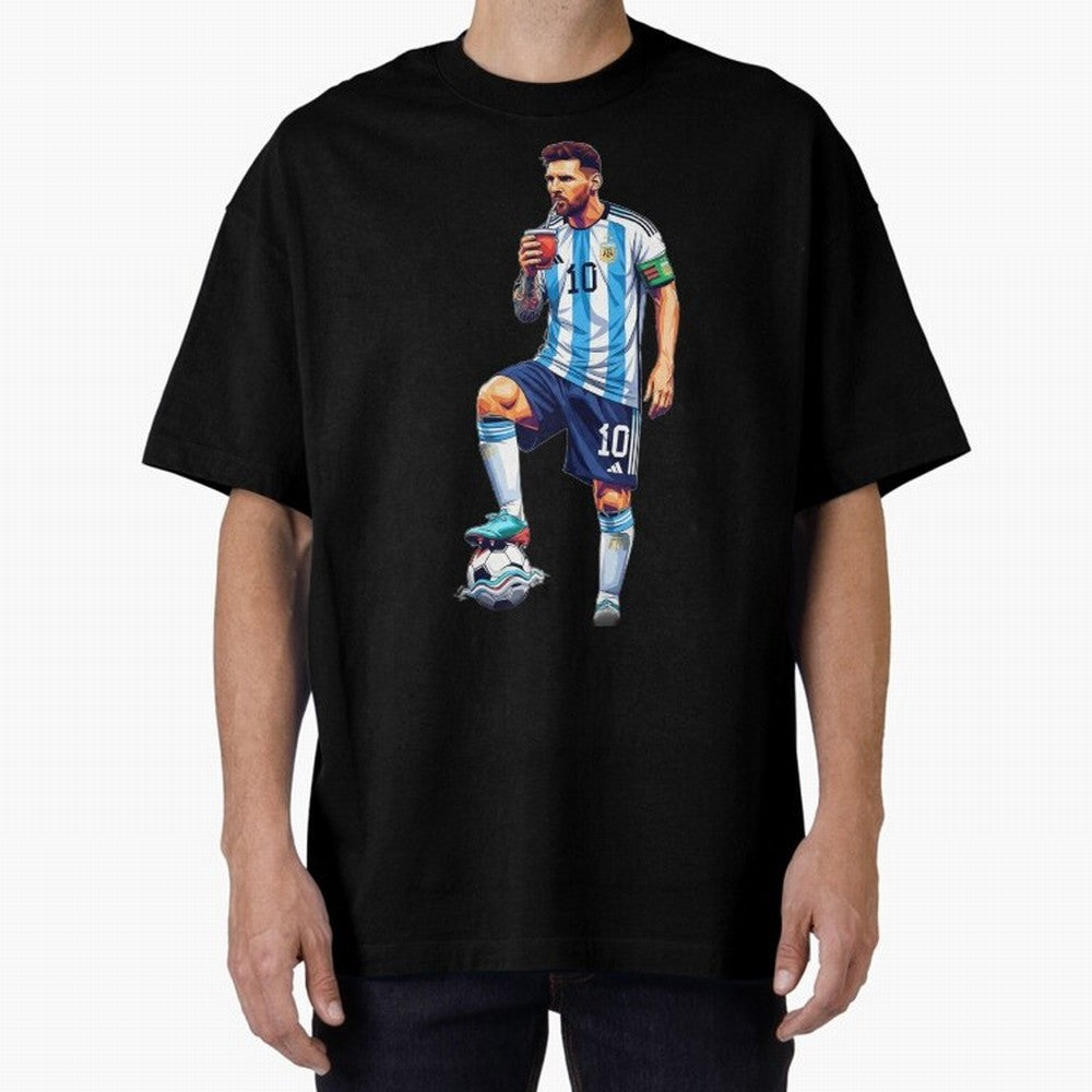 Messi in an illustrated style drinking mate ¨C The Goat Phone Case design Classic T-Shirt Join the Countdown to FIFA World Cup 2026 USA Canada Mexico Spirit, Driven by Spain and Netherlands, Messi, Champion Mindset, Group Stage Buzz, Knockout