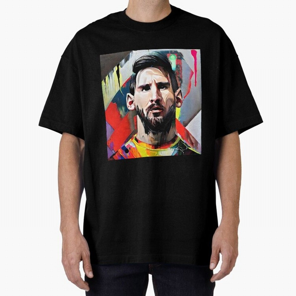 Billboard with Messi Boxy T-Shirt Honor Global Football Passion for FIFA World Cup 2026 USA Canada Mexico, Built around Cristiano Ronaldo, France, Tournament Hype, Historic Matchups, Family Viewing Parties and Global Sports Pride; Ideal for