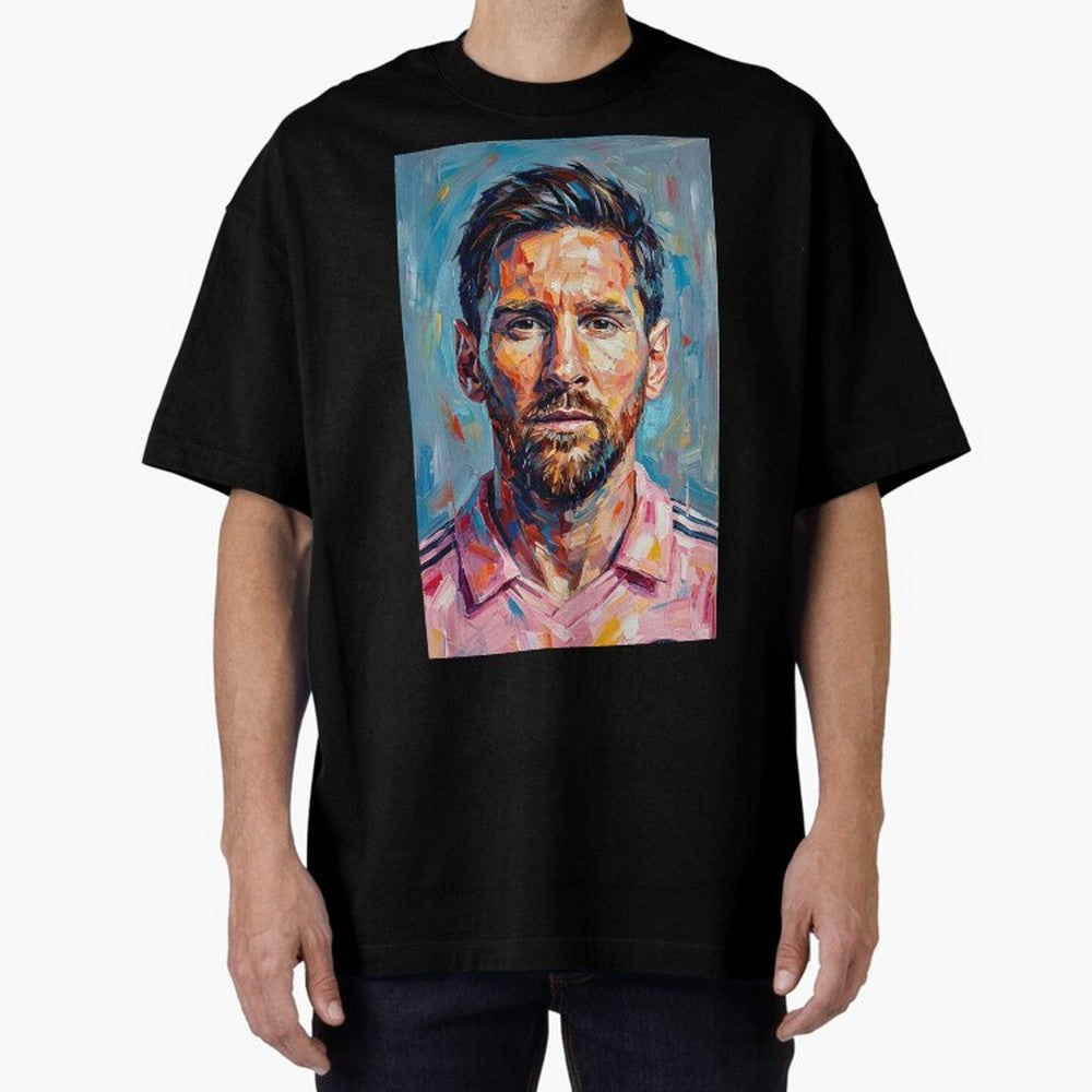 Portrait Painting of Lionel Messi Classic T-Shirt Fuel Your Fan Pride for FIFA World Cup 2026 Group Stage Built around Messi, CR7 and Mbappe, England, France and Netherlands Energy, Soccer Culture, Superstar Moments, National Team Dreams and