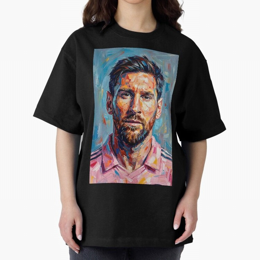 Portrait Painting of Lionel Messi Classic T-Shirt Fuel Your Fan Pride for FIFA World Cup 2026 Group Stage Built around Messi, CR7 and Mbappe, England, France and Netherlands Energy, Soccer Culture, Superstar Moments, National Team Dreams and