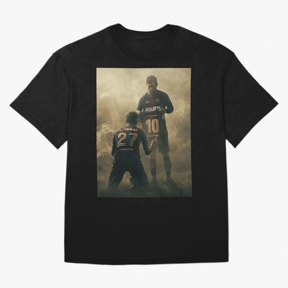 messi giving kamin yamal his shirt iconic design Classic T-Shirt Support the FIFA World Cup 2026 USA Canada Mexico Journey through Haaland and Mbappe Highlights, England, France and Netherlands Pride, Vintage Soccer Flavor, Modern Football Stars,