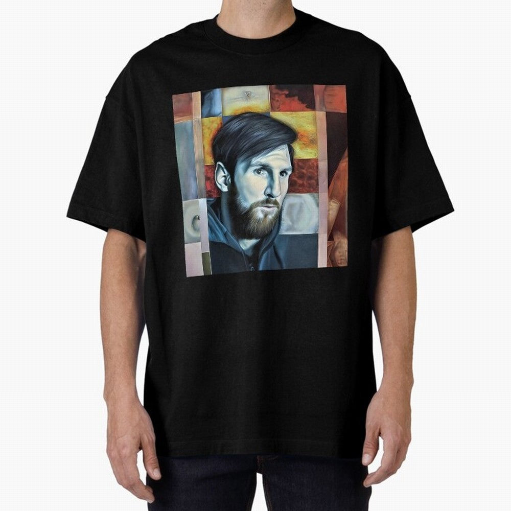 Messi on digital board Oversized T-Shirt Bring Retro Soccer Energy to FIFA World Cup 2026 USA Canada Mexico Spirit, Centered on Germany, Mbappe, Football History, Final Match Energy, Crowd Noise and Once in a Lifetime Moments; Great for Supporters