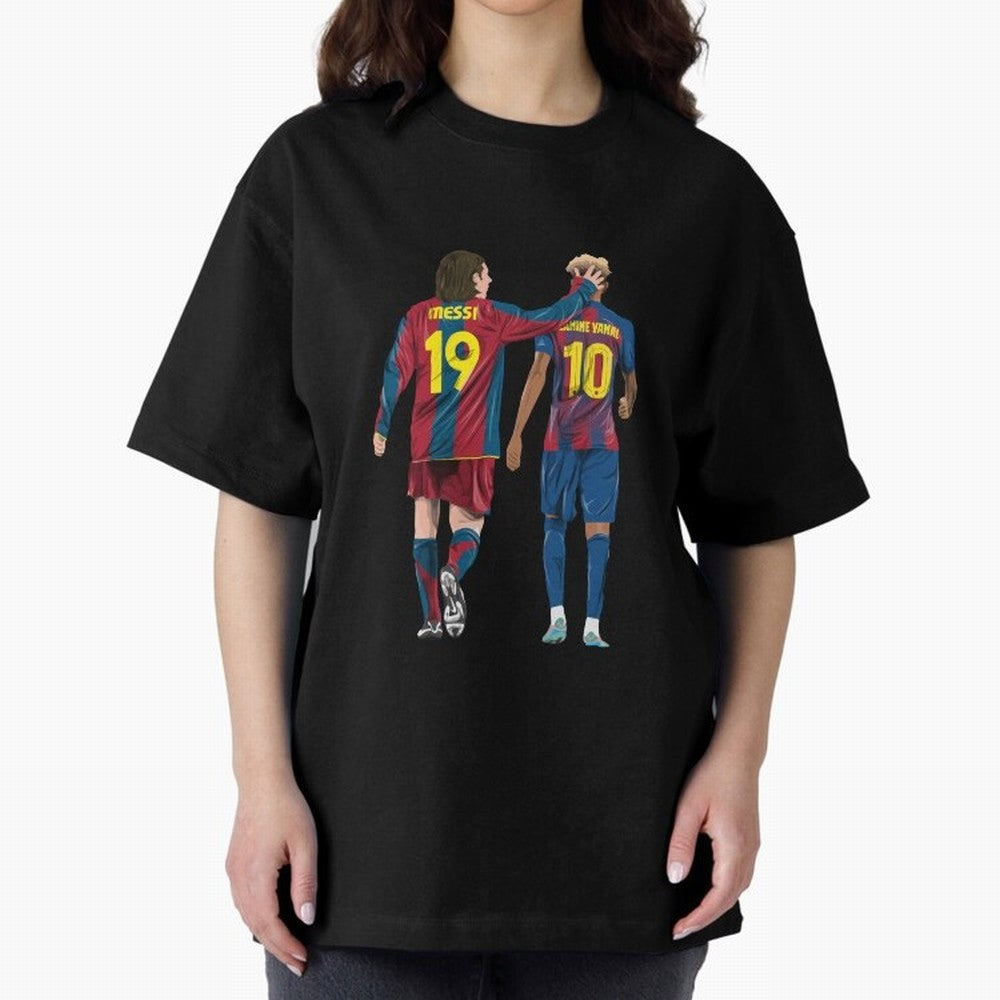 Lionel Messi and Friend Oversized T-Shirt Create FIFA World Cup 2026 USA Canada Mexico Spirit, Featuring Brazil, Portugal and Argentina, Messi, CR7 and Mbappe, Stadium Chants, National Pride, Trophy Dreams and Unforgettable Football Memories; Made