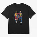 Lionel Messi and Friend Oversized T-Shirt Create FIFA World Cup 2026 USA Canada Mexico Spirit, Featuring Brazil, Portugal and Argentina, Messi, CR7 and Mbappe, Stadium Chants, National Pride, Trophy Dreams and Unforgettable Football Memories; Made