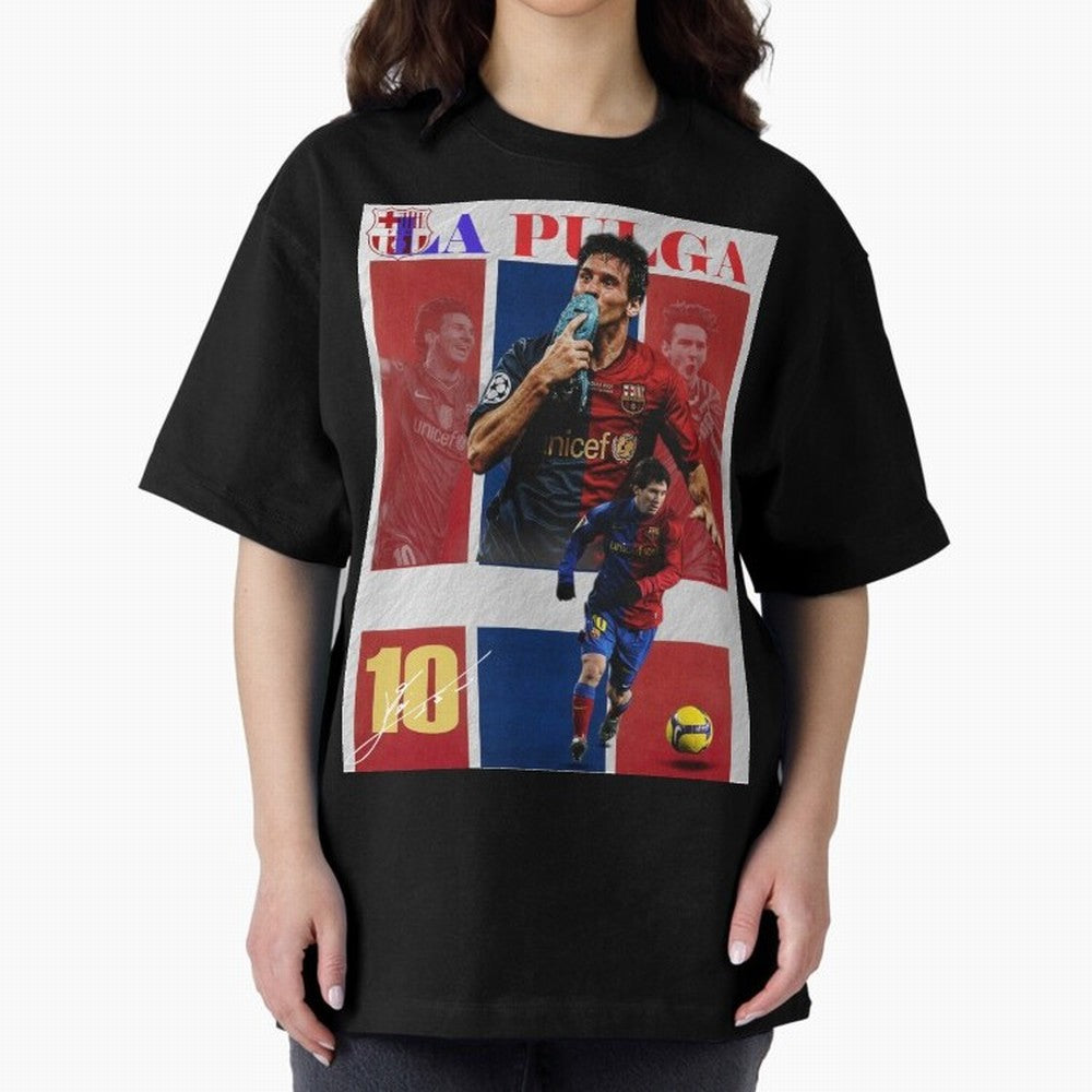 Lionel Messi 2009 UCL Barcelona Poster Oversized T-Shirt Support the Legends of FIFA World Cup 2026 USA Canada Mexico Built around Messi and Cristiano Ronaldo, France Energy, Soccer Culture, Superstar Moments, National Team Dreams and Competitive
