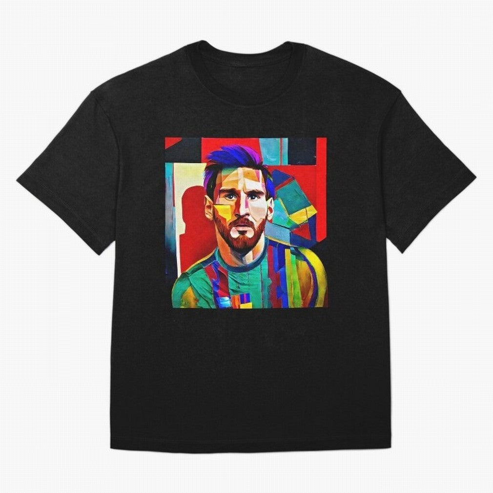 digital image of Messi Oversized T-Shirt Show Fan Pride Across Match Day Hype around FIFA World Cup 2026 Group Stage, Messi and Cristiano Ronaldo, Spain and Netherlands, Sports Nostalgia, International Competition, Famous Players and Unforgettable