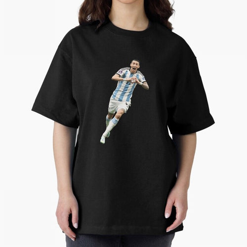 Angel Di Maria Oversized T-Shirt Carry the Dream of Match Day Hype around FIFA World Cup 2026 Group Stage, Messi, England, France and Netherlands, Retro Football Energy, Iconic Rivalries, Trophy Chase Drama and Stadium Atmosphere; Ideal for Fans