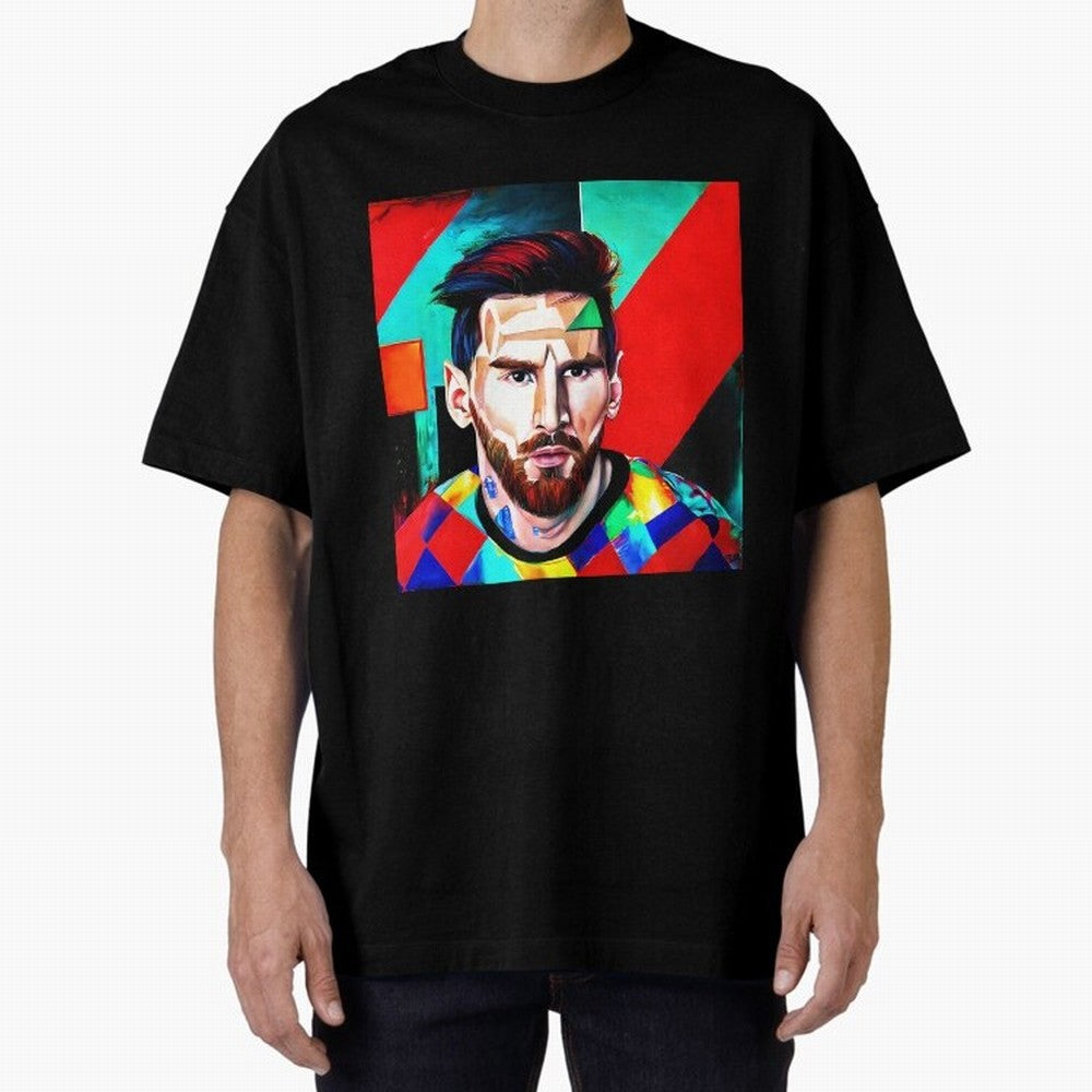 colorful Messi Oversized T-Shirt Make Every Kick Count in FIFA World Cup 2026 Built around Haaland, Brazil, Portugal and Argentina Energy, Stadium Chants, National Pride, Trophy Dreams and Unforgettable Football Memories; Ideal for Passionate Fans