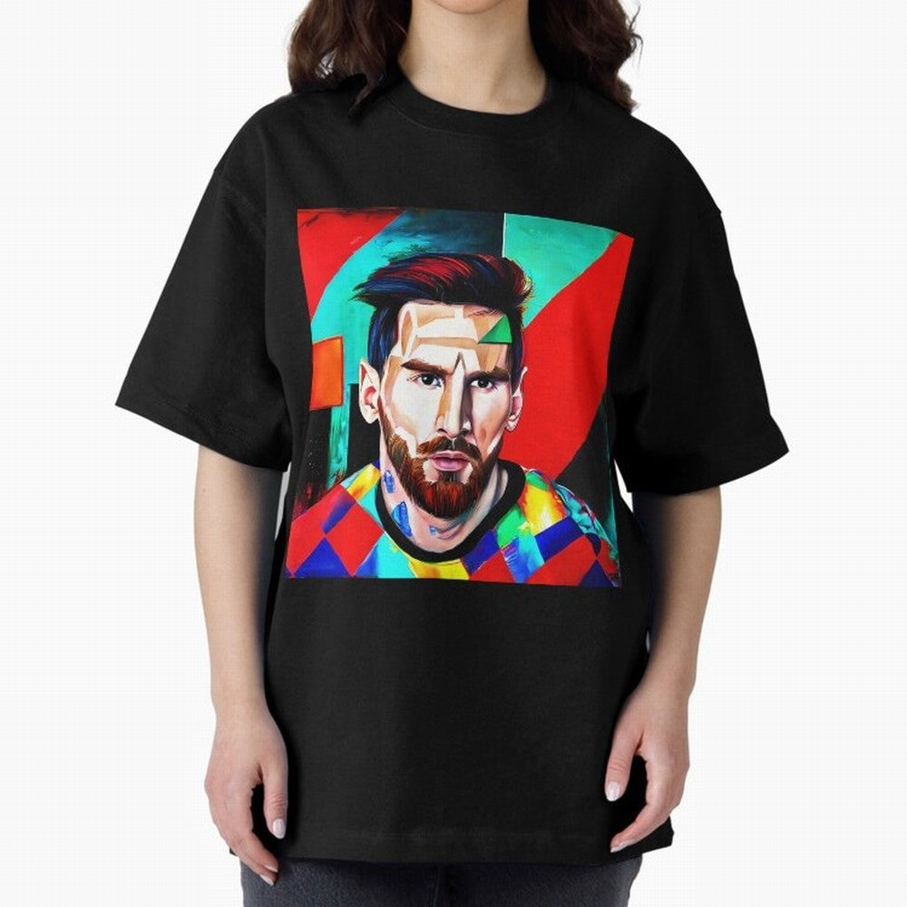 colorful Messi Oversized T-Shirt Make Every Kick Count in FIFA World Cup 2026 Built around Haaland, Brazil, Portugal and Argentina Energy, Stadium Chants, National Pride, Trophy Dreams and Unforgettable Football Memories; Ideal for Passionate Fans