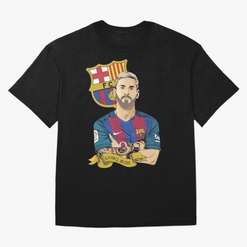 Lionel Messi (Barcelona) artwork Classic T-Shirt Spotlight FIFA World Cup 2026 USA Canada Mexico for Fans of CR7 and Messi and Brazil, Portugal and Argentina, Bringing Football Passion, Legendary Performances, Festival Vibes and Supporter