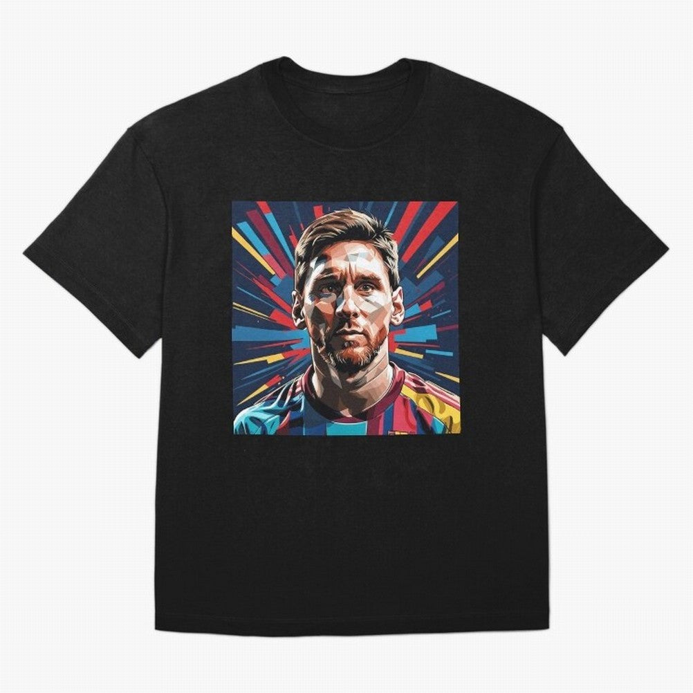 Lionel Messi Pop-Art Portrait Oversized T-Shirt Show Passion for the Stars of FIFA World Cup 2026 Group Stage Celebrating CR7, Argentina Energy, Worldwide Fan Energy, Dramatic Goals, Stadium Lights and Championship Celebrations; Ideal for Fans Who