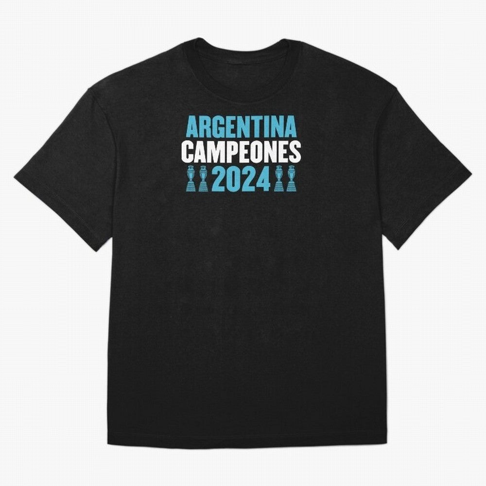 Argentina Campeones 2024 Oversized T-Shirt Bring Stadium Energy to FIFA World Cup 2026 USA Canada Mexico for Fans of Neymar, Haaland and Cristiano Ronaldo and Portugal, Bringing Sports Nostalgia, International Competition, Famous Players and