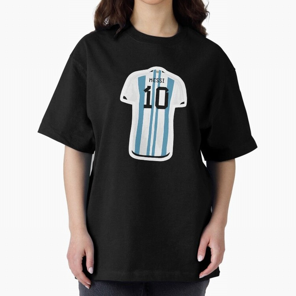 Messi Jersey Oversized T-Shirt Follow Every Goal of FIFA World Cup 2026 Group Stage for Fans of Neymar and Brazil, Portugal and Argentina, Bringing Championship Spirit, Famous Goals, Roaring Crowds and International Football Unity; Perfect for