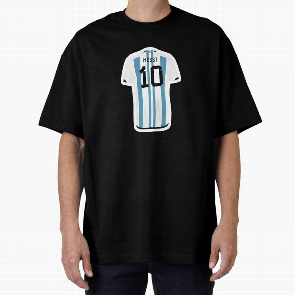 Messi Jersey Oversized T-Shirt Follow Every Goal of FIFA World Cup 2026 Group Stage for Fans of Neymar and Brazil, Portugal and Argentina, Bringing Championship Spirit, Famous Goals, Roaring Crowds and International Football Unity; Perfect for