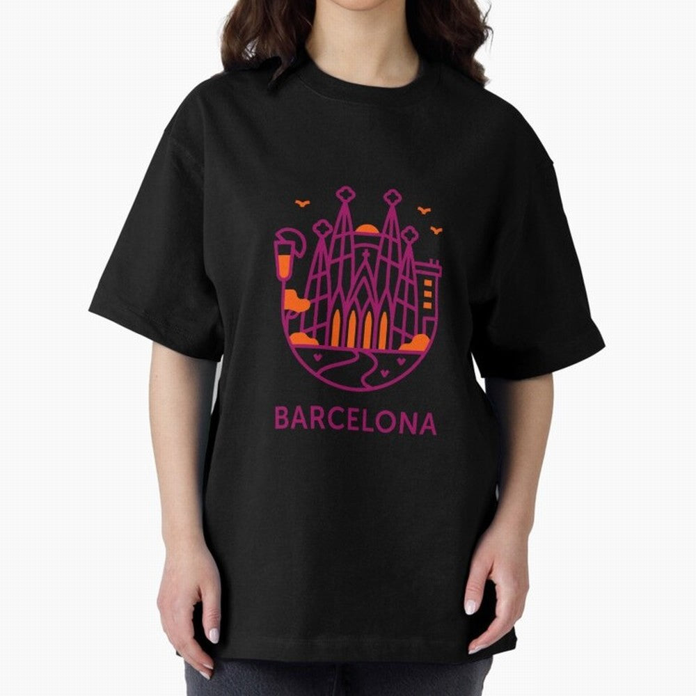 Luggage Barcelona Oversized T-Shirt Mark FIFA World Cup 2026 Spirit, Celebrating England, France and Netherlands, Messi, CR7 and Mbappe, Goal Celebration Energy, Supporter Heritage, Football Icons and Worldwide Tournament Joy; Perfect for