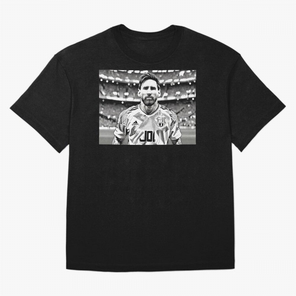 Messi Pop Art Portrait Oversized T-Shirt Feel the Trophy Chase of Match Day Hype around FIFA World Cup 2026 Group Stage, Haaland, France, Football History, Final Match Energy, Crowd Noise and Once in a Lifetime Moments; Great for Watch Parties,