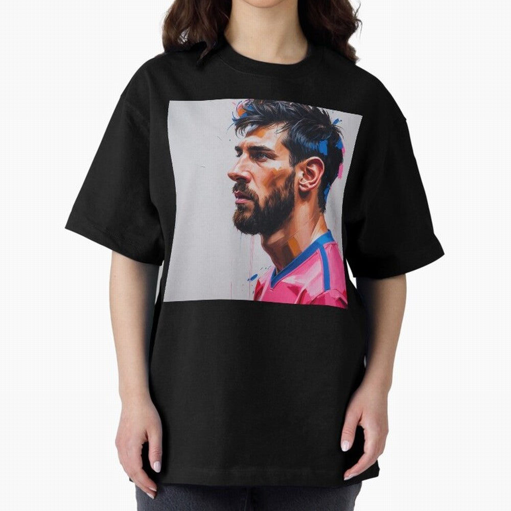 Vibrant Artistic Portrait of Lionel Messi (GOAT) - Digital painting (Version 5) Classic T-Shirt Represent Football Lovers during Global Football Passion for FIFA World Cup 2026, Built around Mbappe, France and Portugal, Fan Favorite Moments,