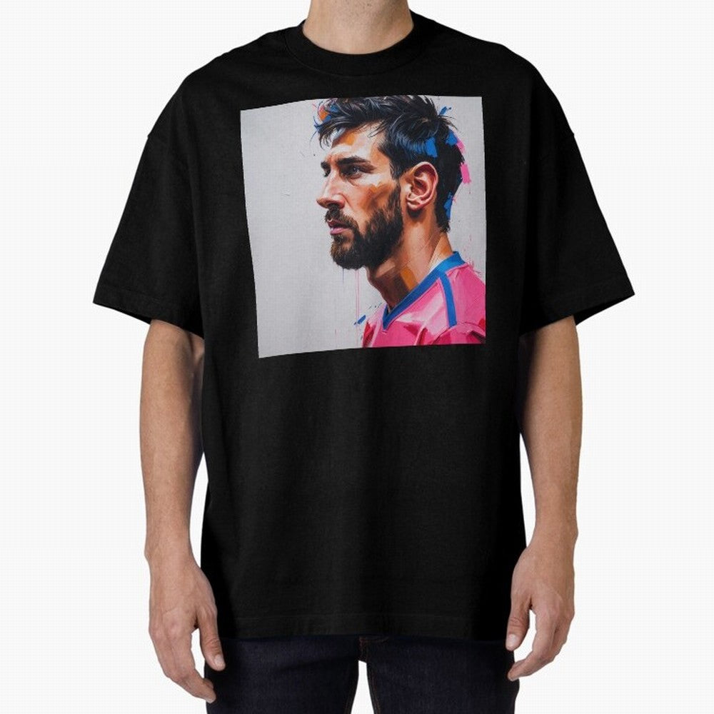Vibrant Artistic Portrait of Lionel Messi (GOAT) - Digital painting (Version 5) Classic T-Shirt Represent Football Lovers during Global Football Passion for FIFA World Cup 2026, Built around Mbappe, France and Portugal, Fan Favorite Moments,