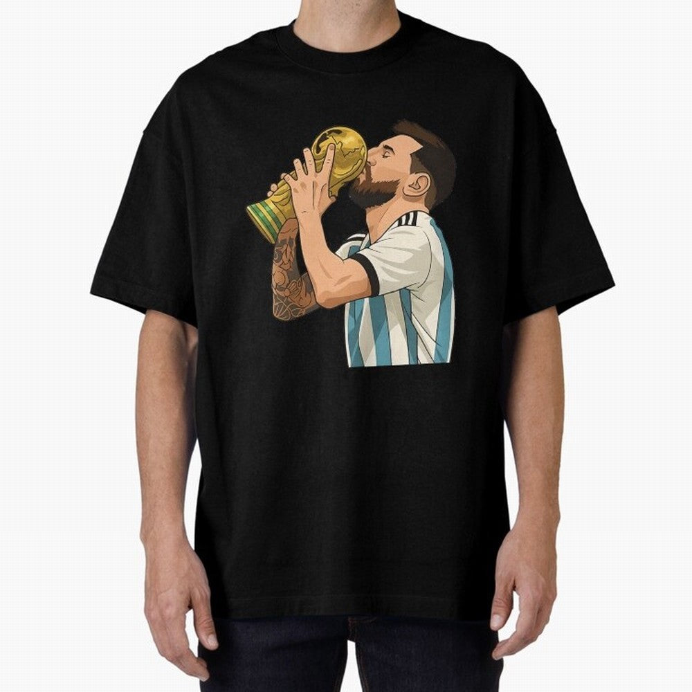 Messi Cup Oversized T-Shirt Relive Legendary Nights from FIFA World Cup 2026 Group Stage Spirit, Connected to France and Portugal, Neymar, Supporter Pride, Iconic Celebrations, Legendary Names and Global Match Day Energy; Ideal for Fans Who Follow