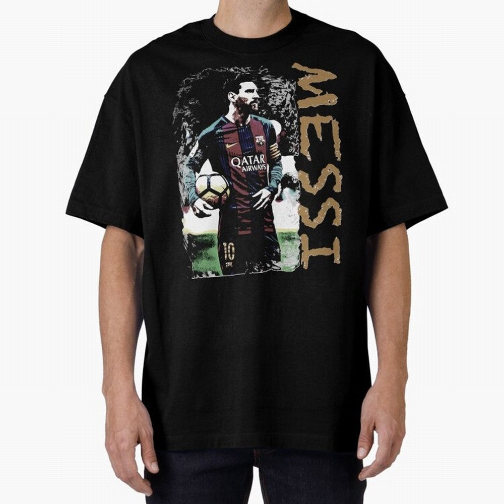 Messi Pop Art Portrait Oversized T-Shirt Capture FIFA World Cup 2026 Group Stage for Fans of Haaland and England and Germany, Bringing Football Passion, Legendary Performances, Festival Vibes and Supporter Community; Made for Die Hard Supporters,