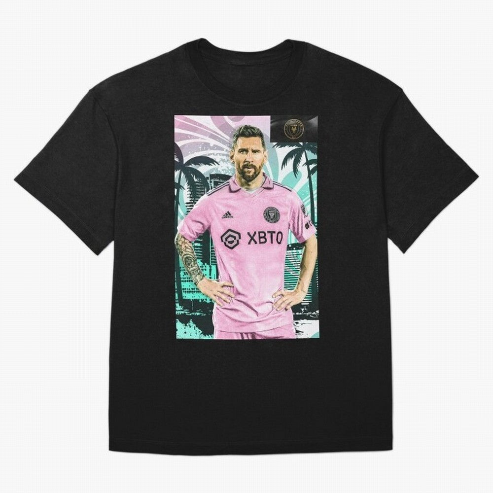 Messi Pop Art Portrait Oversized T-Shirt Bring Global Tournament Vibes to Global Football Passion for FIFA World Cup 2026 Group Stage, Celebrating Cristiano Ronaldo, Haaland and CR7, England and Germany, Football Passion, Legendary Performances,