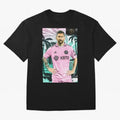 Messi Pop Art Portrait Oversized T-Shirt Bring Global Tournament Vibes to Global Football Passion for FIFA World Cup 2026 Group Stage, Celebrating Cristiano Ronaldo, Haaland and CR7, England and Germany, Football Passion, Legendary Performances,
