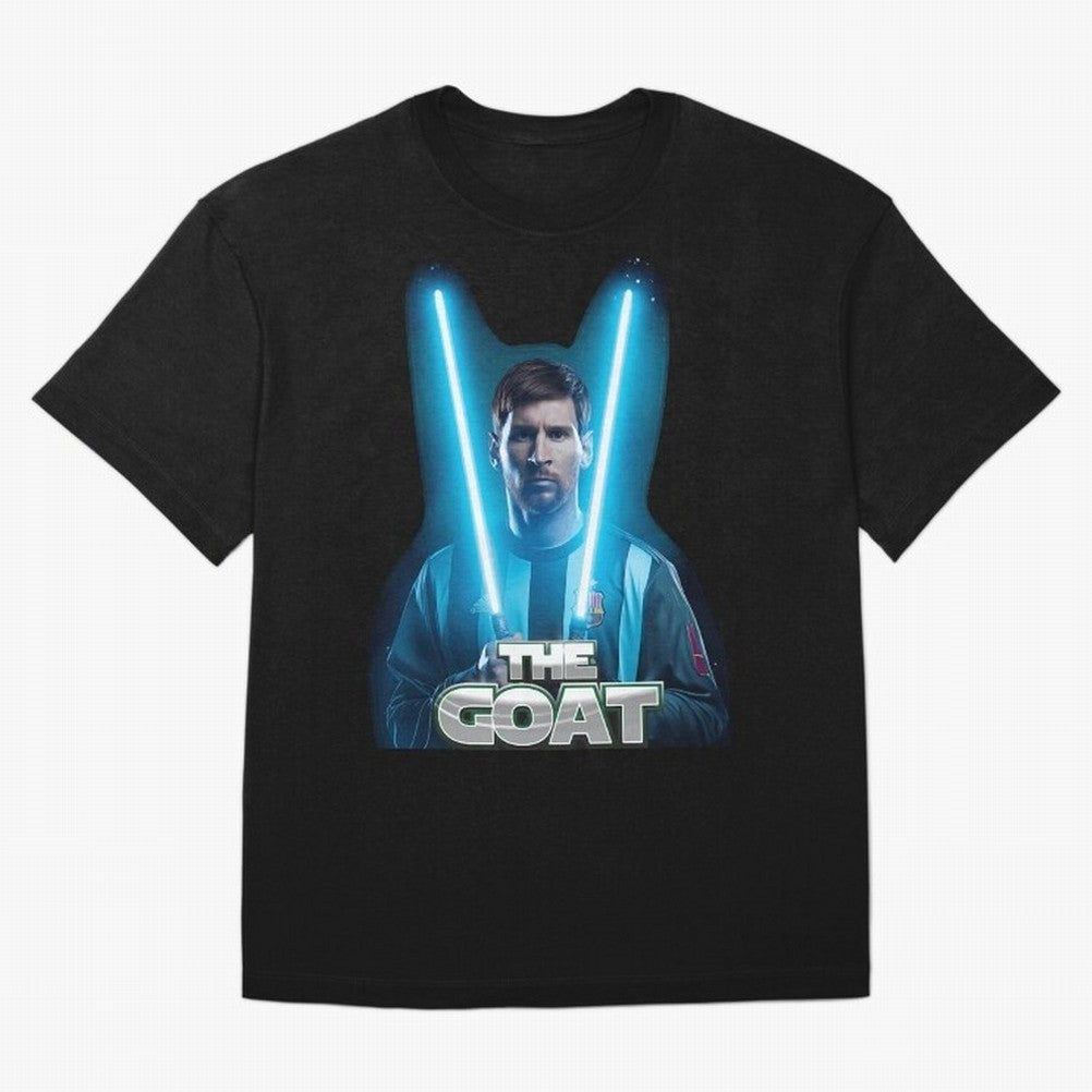 Messi Pop Art Portrait Oversized T-Shirt Celebrate Fan Culture around Global Football Passion for FIFA World Cup 2026 USA Canada Mexico, Capturing Neymar, Haaland and Cristiano Ronaldo, Brazil, Sports Nostalgia, International Competition, Famous