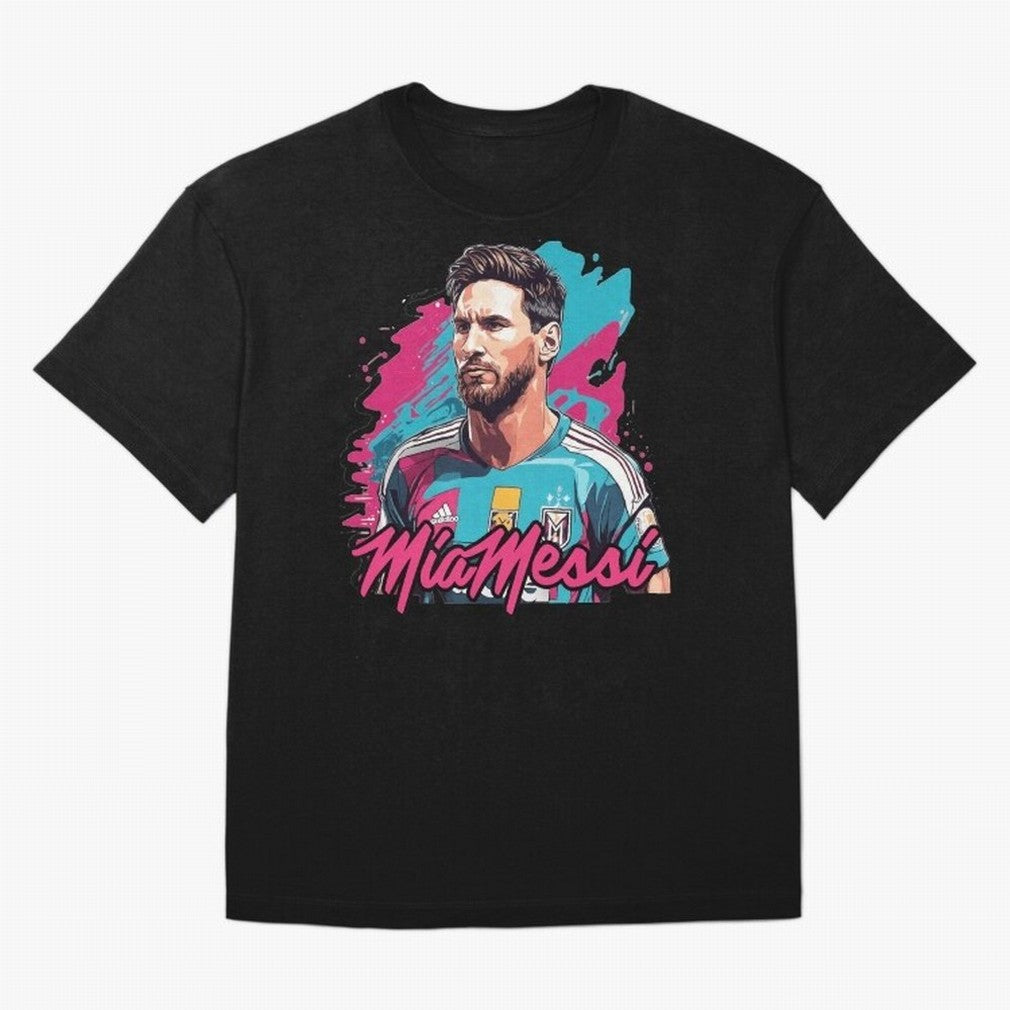 Messi Pop Art Portrait Oversized T-Shirt Show Fan Pride Across Global Football Passion for FIFA World Cup 2026, Celebrating Neymar, Haaland and Cristiano Ronaldo, Portugal, Spain and Germany, Game Day Rituals, Football Legends, Country Pride and