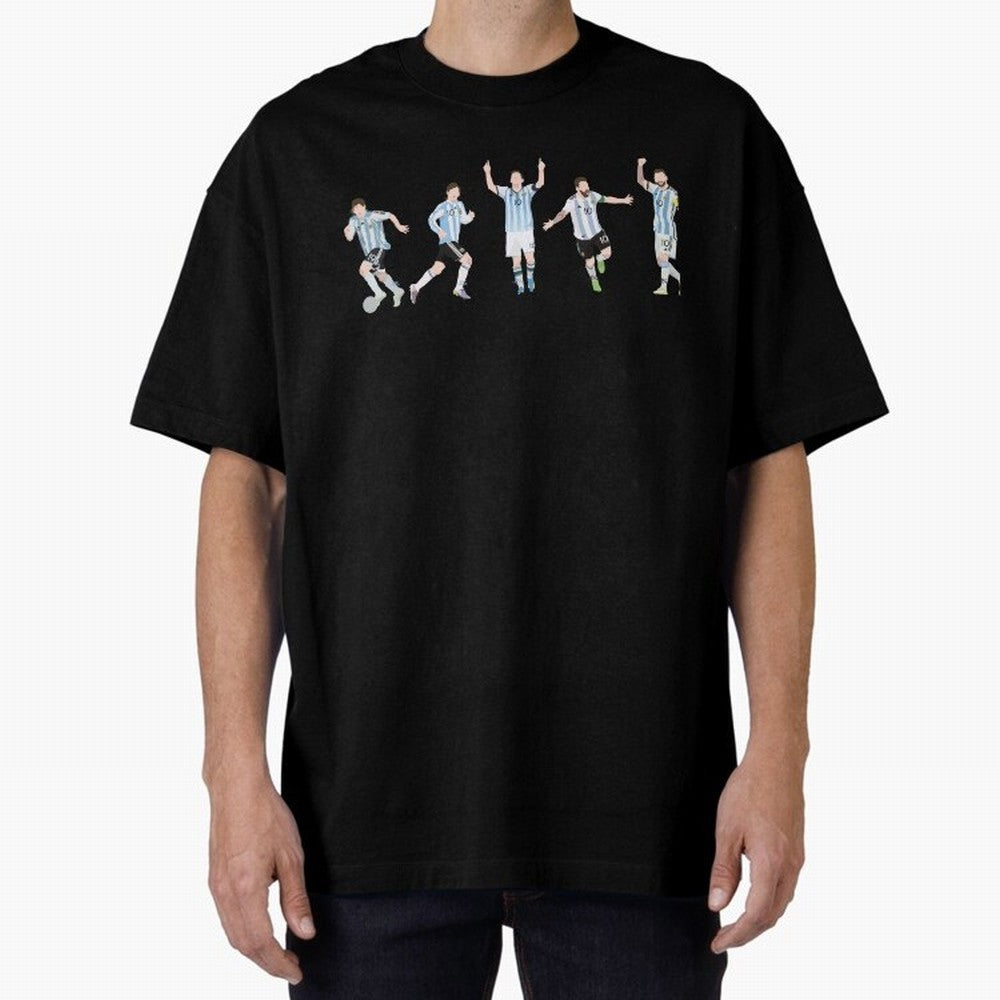 Messi in the World Cups since 2006 Oversized T-Shirt Capture Stadium Memories from Global Football Passion for FIFA World Cup 2026 Group Stage, Made for Messi and Cristiano Ronaldo, France, Match Day Excitement, Supporter Culture, Golden Goals and