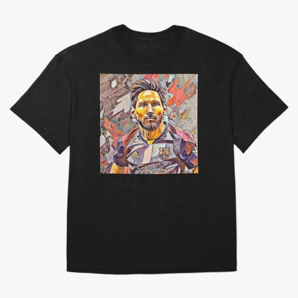 Messi art Oversized T-Shirt Show Fan Pride Across Match Day Hype around FIFA World Cup 2026, Mbappe and Neymar, Germany, Retro Football Energy, Iconic Rivalries, Trophy Chase Drama and Stadium Atmosphere; Built for Supporters Chasing Trophy Dreams,